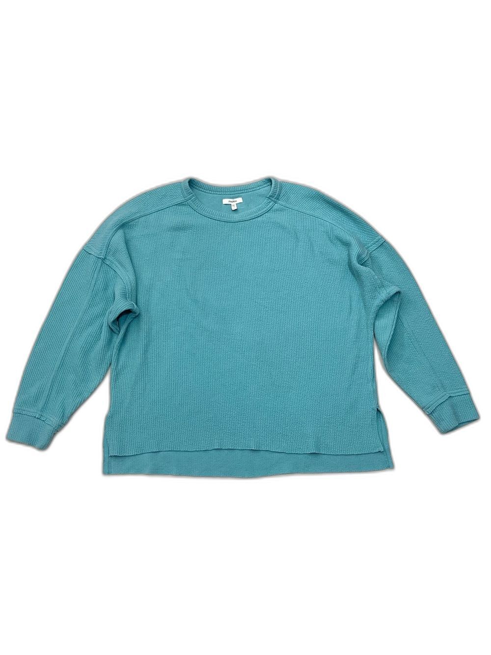 Maurices Teal Crew Neck Thermal Pullover Long Sleeve Textured Shirt Top Medium